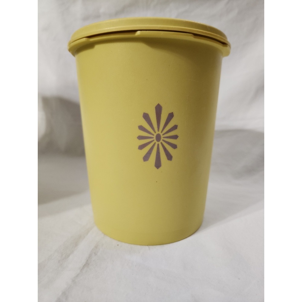 Vintage Tupperware Soft Yellow Canister 7"